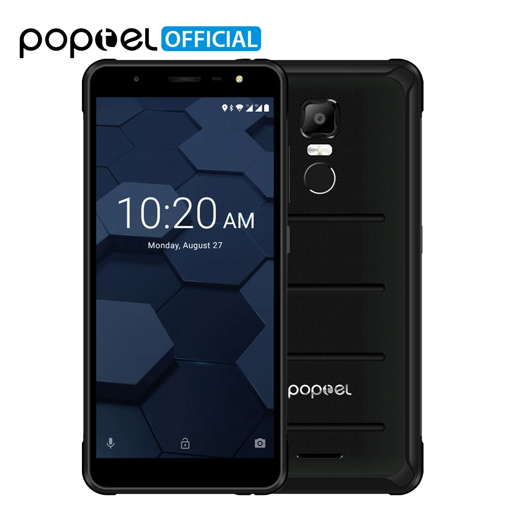 

POPTEL P10 4GB 64GB IP68 Waterproof Mobile Phone 5.5" Inch MT6763 Octa Core 13MP Fingerprint Touch ID OTG NFC 4G LTE Smartphone