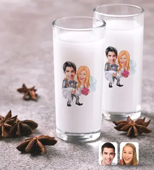 

Personalized Maried Caricature Of Dual Arrack Cup Seti-7