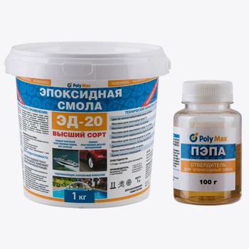 

Epoxy resin ed-20 (1 kg) with pad hardener (100 gr)