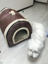 Cama para mascota cálida desmontable para invierno, caseta para dormir de perro, nido de gato suave para gatito y cachorro, cueva cómoda, diseño de lazo, lavado a mano