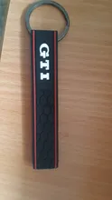 GTI Label Strips Shape SOFT RUBBER KEYCHAIN KEYRING KEY CHAIN KEY RING for GTI