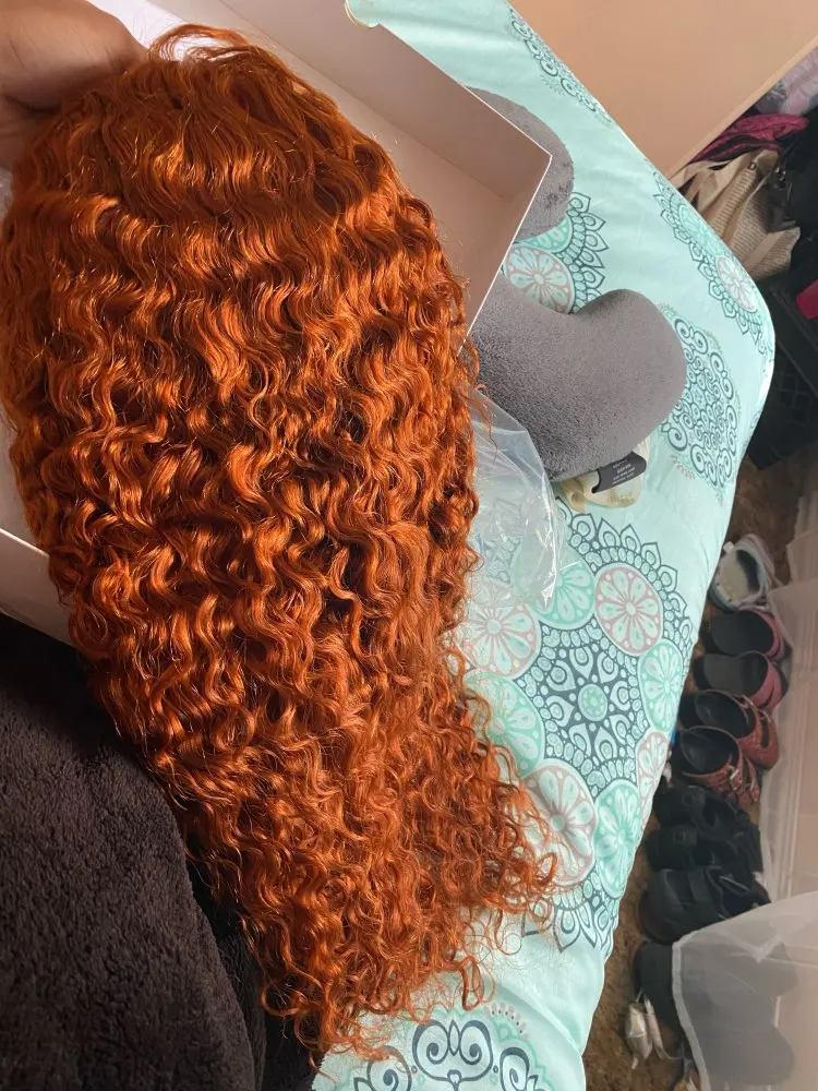 Malaysian Deep Wave Ginger Orange Ombre Wig photo review