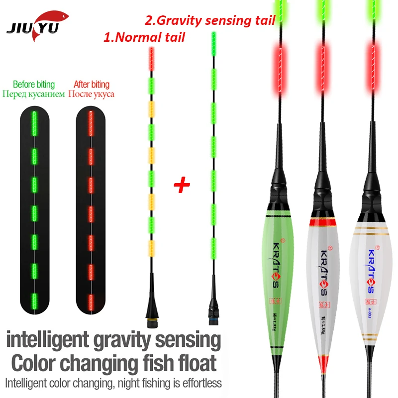 JiuYu Nano Smart Led Плавающий поплавок для рыбалки гравитационный датчик укуса рыбы