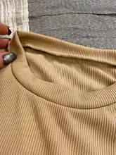 Shirts Simplee Women's Top Knit Winter Casual Fashion New Khaki Slim Solid Round-Neck