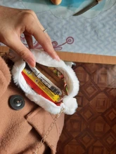 Bolso bandolera con cremallera y cadena con pata de oso para niña, monedero de felpa suave para niño pequeño, accesorios para bebé