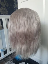 Peluca de cabello humano 180% gris para mujer, pelucas de cabello humano con encaje frontal BOB corto, brasileño, Remy, transparente, prearrancado