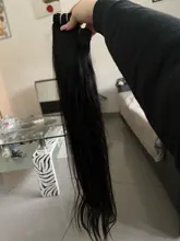 Ali Queen-extensiones de cabello humano brasileño liso, sin procesar, Color Natural, doble trama