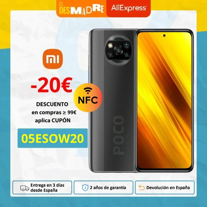 POCO X3 (128GB ROM con 6GB RAM Qualcomm®Snapdragon™732G de Android Nuevo) [Teléfono Móvil Versión Global] Poco, x3