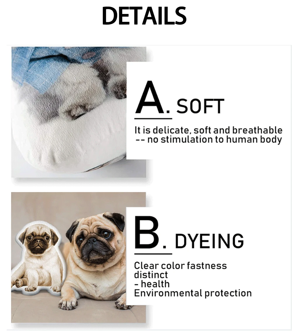 Personalized Photo DIY Pet Cushion Toys Dolls Stuffed Animal Sofa Car Decorative Pillow Custom Dog Cat Picture Hold Pillow Gift