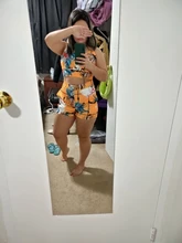 Conjunto de 2 piezas formado por Top y pantalón corto, para mujer, con tirantes florales, cintura alta