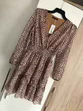 Mini Dress Sleeve-Spring V-Neck Polka-Dot Conmoto Elegant Casual Holiday-Style A-Line