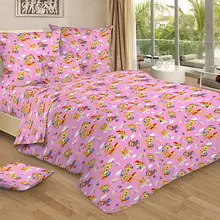 Детское постельное белье 1,5 сп Letto, Медовый мишка, розовый