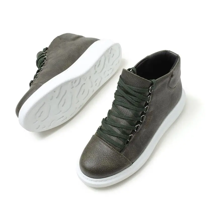 Chekich Men's and Women's Shoes Khaki Non Leather Autumn Season Lace Up Unisex Sneakers Comfortable Ankle Gentlemen's Fashion Wedding