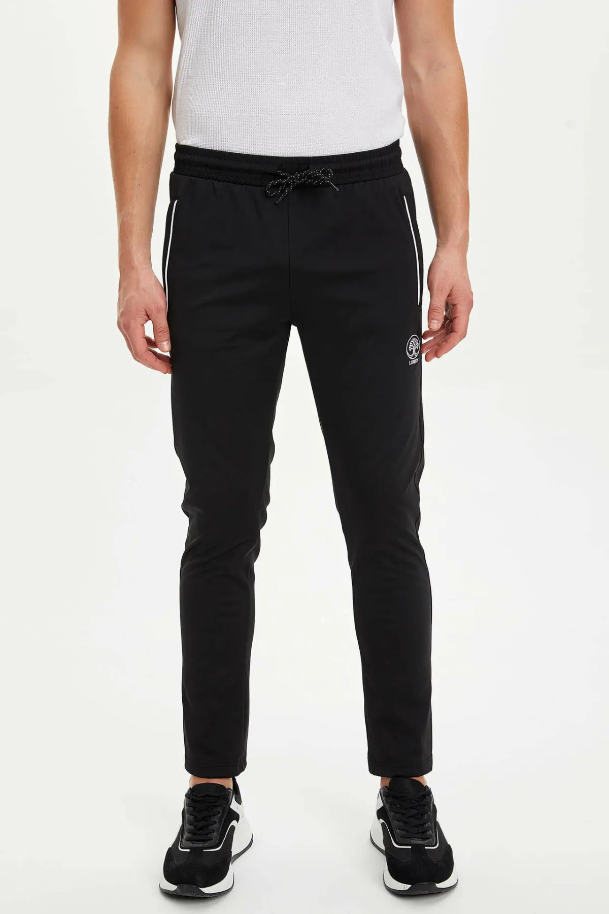 DeFacto мужские осенние повседневные Черные длинные штаны спортивные со шнуровкой