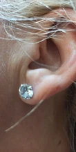 LEKANI-pendientes tipo botón de plata fina para mujer, de Cristal Swarovski, joyería fina para boda, 925