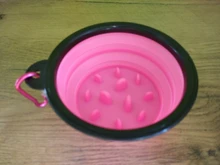 Tazón de comida lenta para perros, cuencos plegables de silicona para mascotas, tazón portátil de viaje para perros, plato de desarrollo interesante, 1000ML