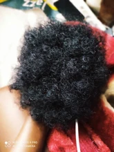 Alileader-moño de pelo rizado, extensiones de cabello sintético con pinza, coleta corta, coleta Afro esponjosa, moño para el cabello
