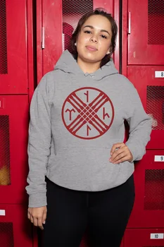 

Angemiel Wear Red Göktürkçe Turkish Write Gray Women 'S Hooded Sweatshirt