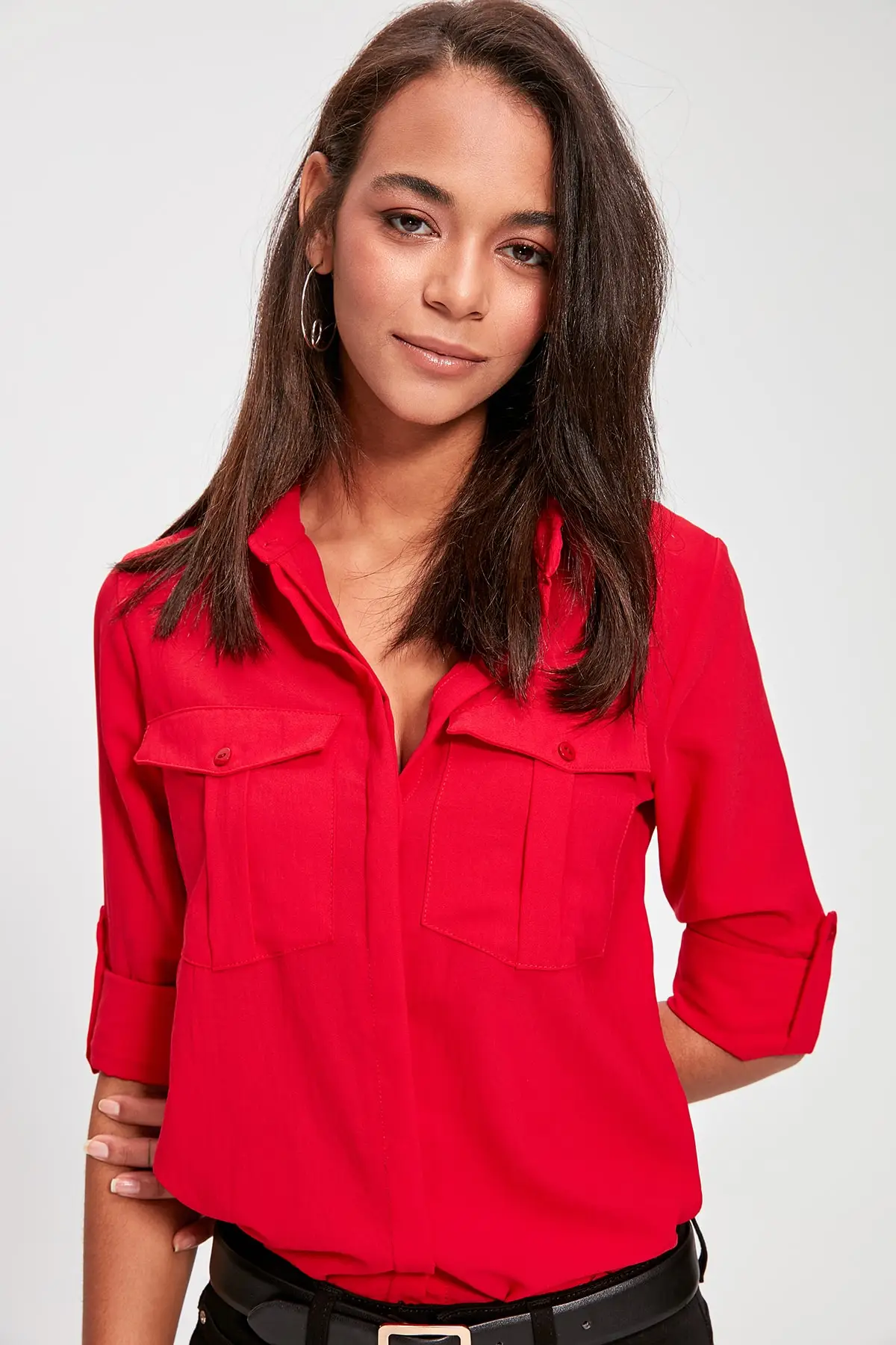 Beste Trendyol Pocket Detail Shirt TWOAW20GO0355