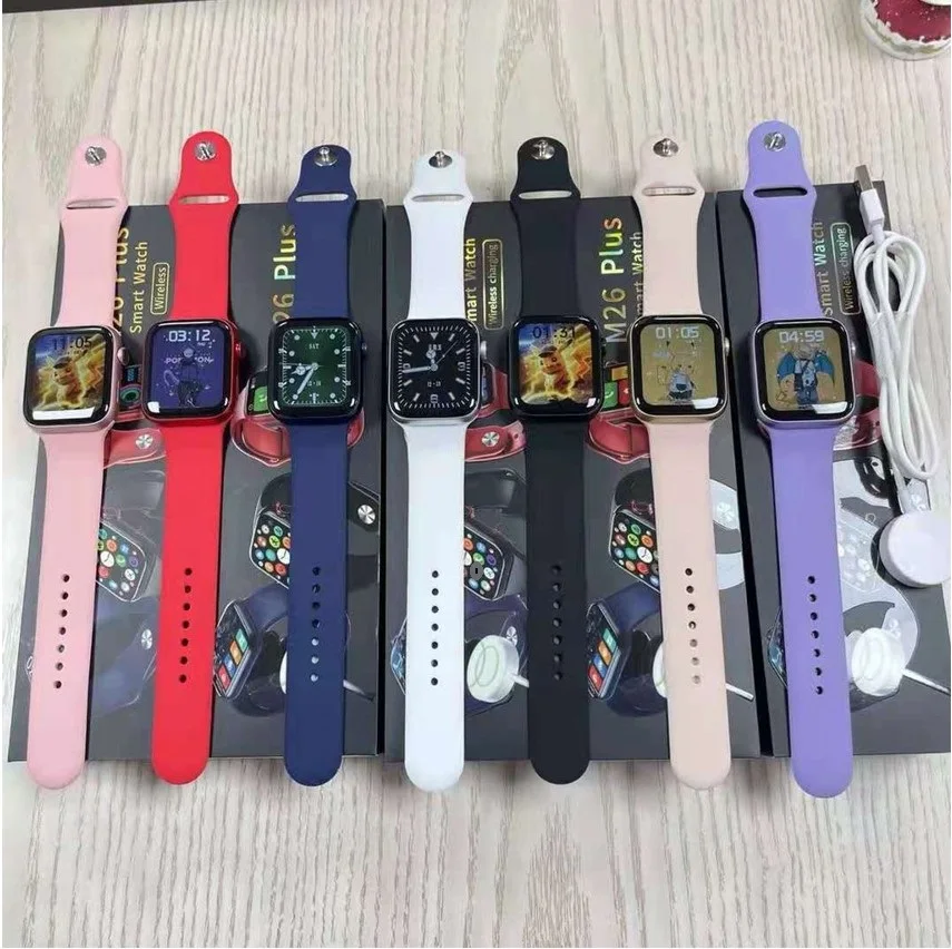Smart watch M26 plus series 6 with wireless charging, smart bracelet with active 44mm screen button with 50 dials