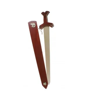 

Sword with reliefs of solid wood with sheath Falcon. Measures: 61x12 cm.