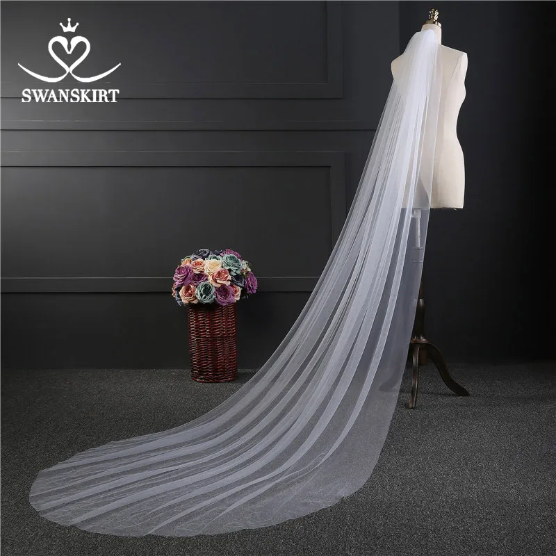 Tulle Swanskirt Индивидуальные Свадебные вуали на заказ Свадебные вуали ACC - Цвет: Tulle