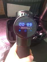 Pistola de masaje recargable con pantalla LCD, masajeador muscular de percusión de tejido profundo para alivio del dolor, masajeador corporal eléctrico de mano, nueva
