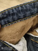 Mom Jeans Clothing Harem-Pants Velvet High-Waist Plus-Size Woman Blue Winter Denim 