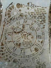 Reloj de tamaño A4, pintura de pared de flores, plantillas, sello, álbum de recortes, arte decorativo en relieve, papel, DIY, plantilla de etiquetas de flores