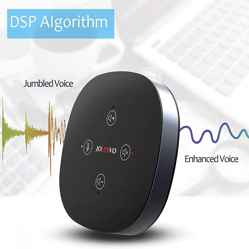Omnidirectional Conference Microphone with Speaker for Zoom Meeting USB Desktop Computer Speakerphone with Mute Control