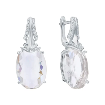 

Silver earrings with sitals and cubic zirconium sunlight sample 925