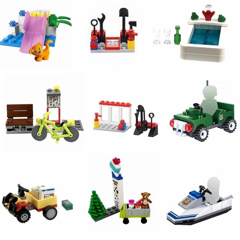 Конструктор MOC Creator картинг плавательный бассейн горка пароход набор