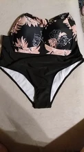Bikini Big Swimsuits Swimwear Floral Vintage High-Waist Plus-Size Women Female Sexy S-3XL