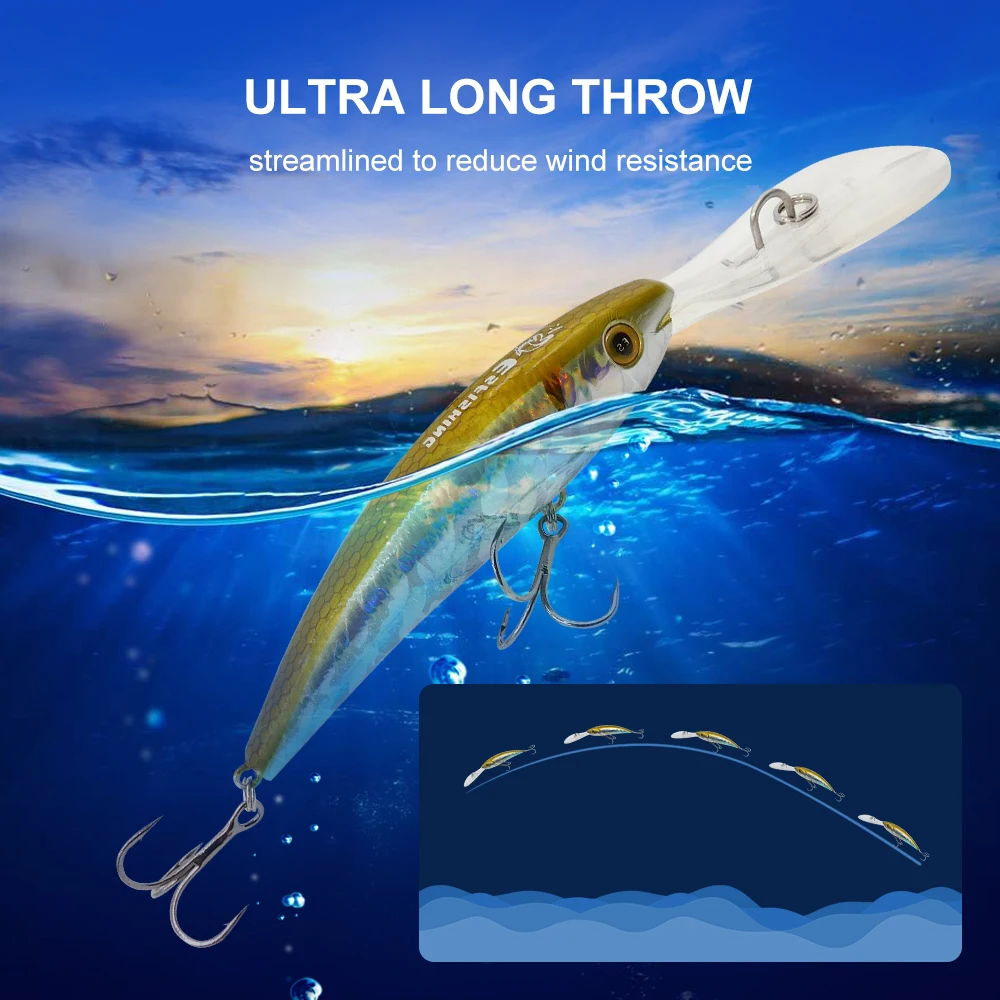 ESFISHING Top Quality Hard Bait 90mm 16g Easy Sprinter Dive Depth 0-7.5m long casting Minnow Wobbler Bass Pike Free Shipping