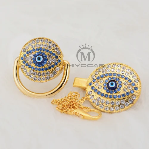 MIYOCAR Bling evil eye пустышка и зажим набор пустышка держатель цепи bling blue lovely eye пустышка уникальный дизайн AEYE-1 - Цвет: AEYE-1-1   0-6M