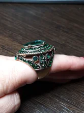 Kinel de lujo anillo para las mujeres aspecto Vintage AAA verde de cristal de la joyería de Boho de Color oro encanto étnico anillo de boda