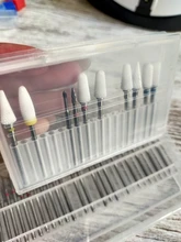 Caja de almacenamiento de plástico con 20 ranuras para broca de uñas, contenedor de cortadores para manicura, accesorios para uñas, herramienta artística