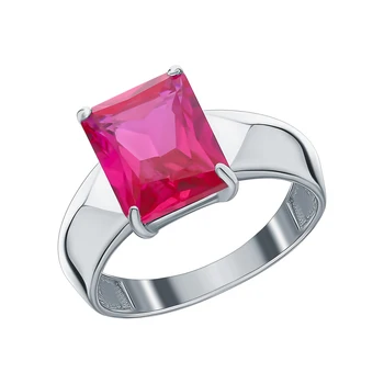 

Silver ring with rubies synthetic sunlight sample 925