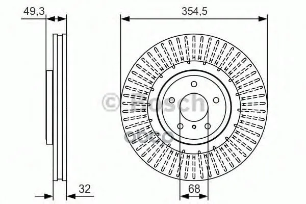Диск Тормозной Задний 0986479t02 Bosch арт. 0986479T02