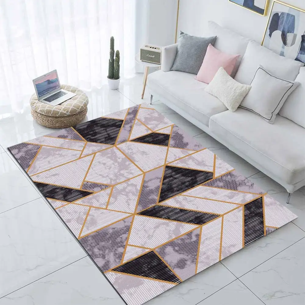 Черный серый мраморный желтый скандинавский 3d принт нескользящая микрофибра