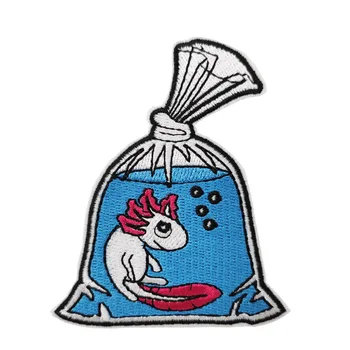 

3.5" Axolotl Animal Costume Embroidered iron on patch Tshirt TRANSFER MOTIF APPLIQUE