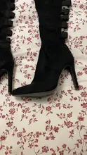 Sexy negro de las mujeres Botas Largas mujeres otoño zapatos de tacones por encima de la rodilla de alta del muslo botas de tacón Mujer verano estiramiento de 10cm