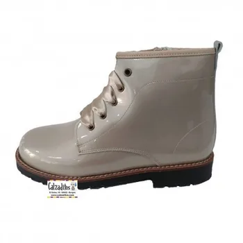 

Patent leather ankle boots metallic taupe, Pirufín