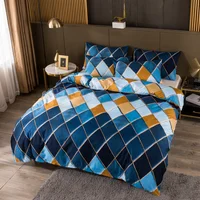 Nordic Gradient Plaid Bedding Sets Geometric Duvet Cover Set With Pillowcase Modern 220x240 King Size Quilt Covers No Bed Sheet 2