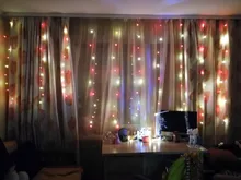 3MX3M LED Curtain Garland on The Window USB String Lights Fairy Festoon Remote Control