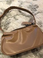Bolso de piel sintética suave para mujer, bolsa de hombro pequeña de diseño a la moda, Color sólido Retro, Color púrpura