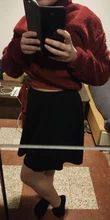 A-Line Skirts Short Minimalist-Skirt Flare Plain-Fit Elastic-Waist Black Preppy Women