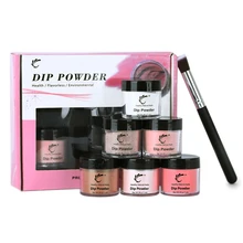 ТП 7 шт./кор. 6 банку 28 г поднос для ногтей порошок+ набор кистей без лампы для лечения 1oz акриловый Системы порошок погружения салона Набор гель-лаков