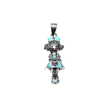 

Pendant Silver law 925m 30mm. Nurse blue enamel [AA7685]