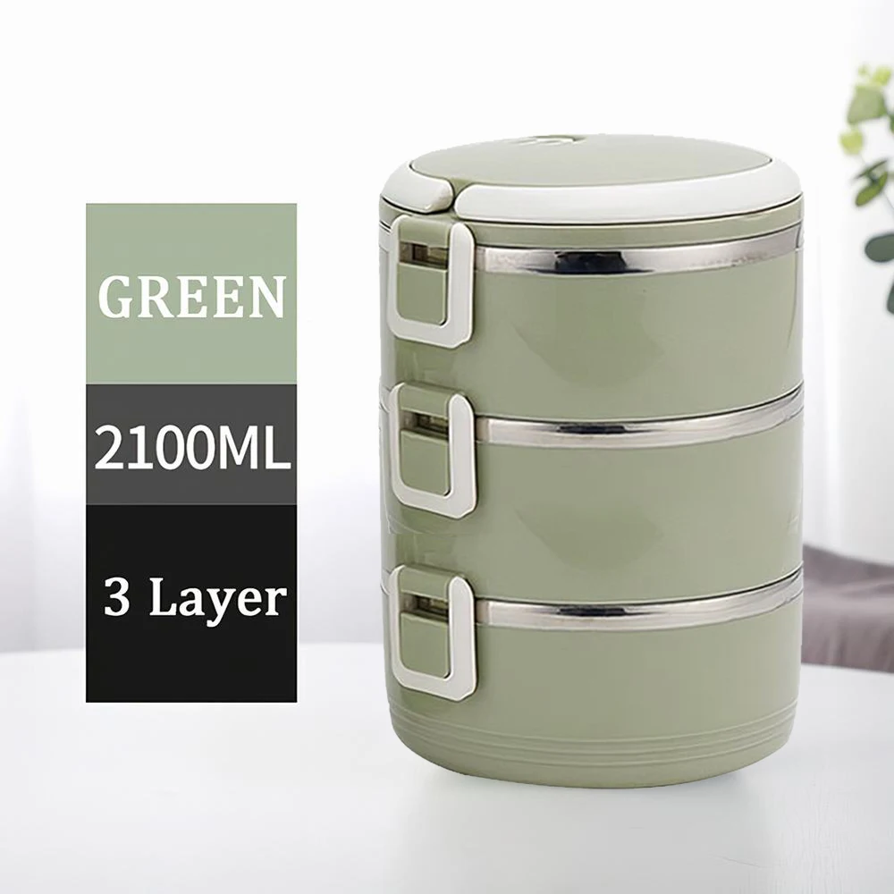 3 Layer 4 слоя Коробки для обедов 304 Нержавеющая сталь японский Термальность для Еда Портативный Коробки для обедов для детей Пикник офисных работников школы - Цвет: 3 Layer